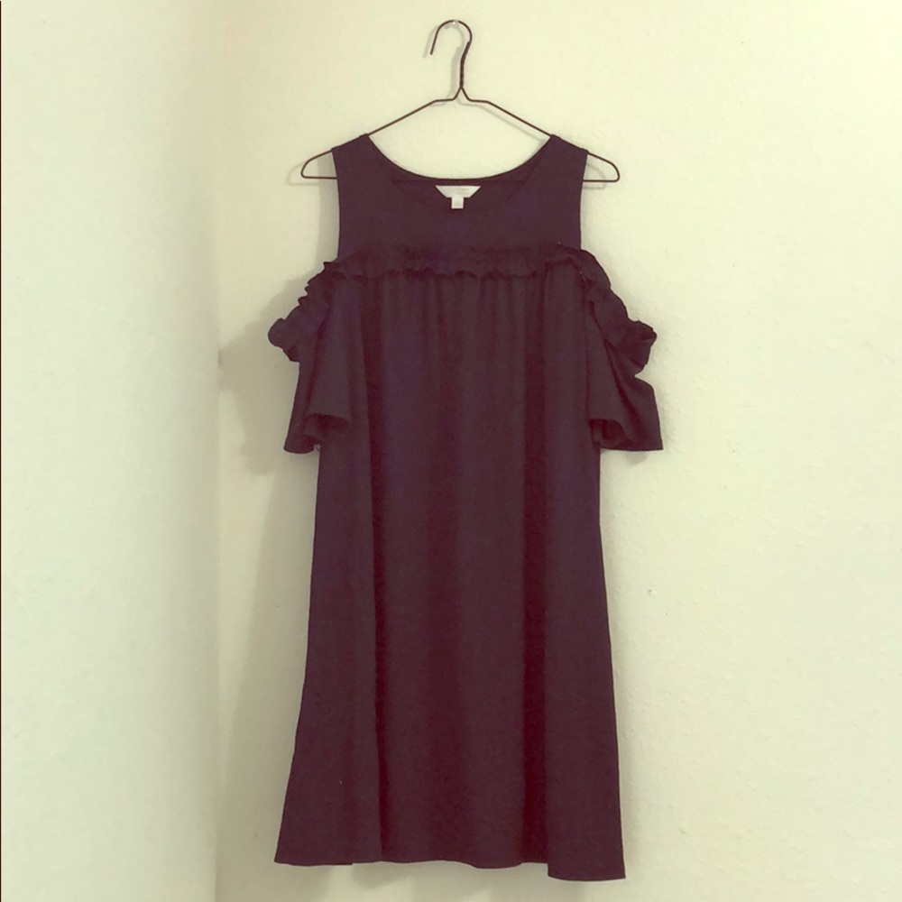 Blue Cold Shoulder Dress